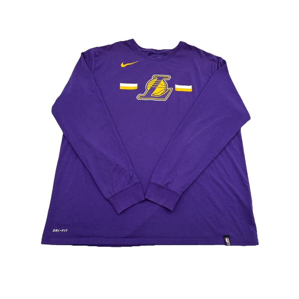 Nike Los Angeles Lakers Dri-Fit Long Sleeve Shirt XXL NBA Basketball Purple